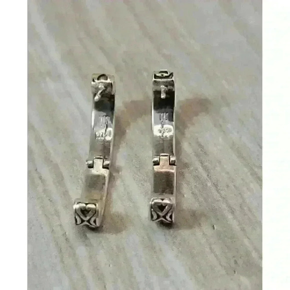 John Hardy Sterling Silver 18kt Yellow Gold Hinged Huggie Hoop Earrings - Picture 6 of 8